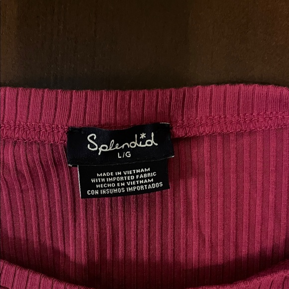 Splendid Ribbed Pink Top - Picture 2 of 2
